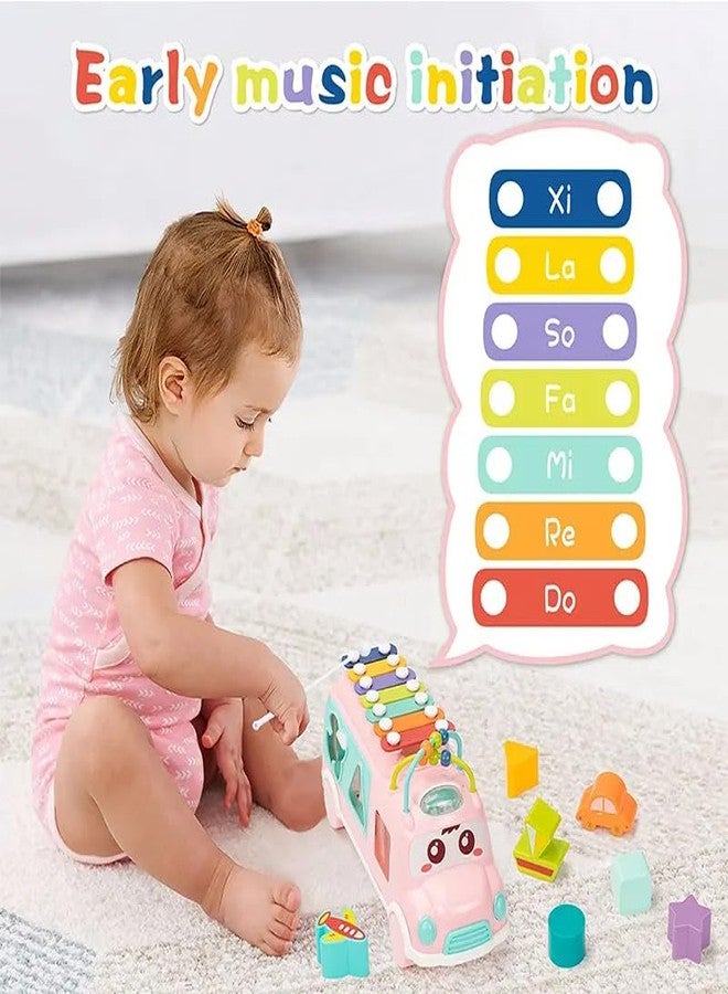 JBM ENTERPRISE Musical Happy Bus Toy | Xylophone & Shape Sorter, Push & Pull, Educational and Learning Toys for Kids Boys Girls Birthday Gift Multicolor Bus (As per Availability) - Image 5
